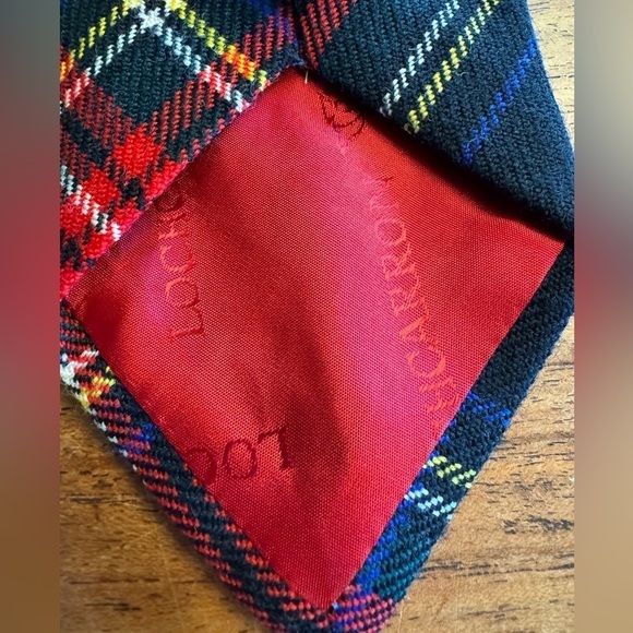 Vintage Lochcarron Stewart Black Pure New Wool Made in Scotland Tie / OSFA - Picture 2 of 6